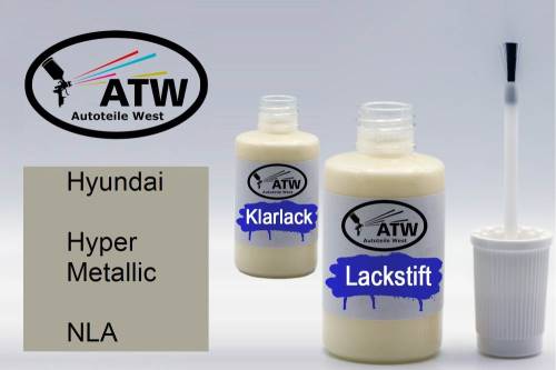 Hyundai, Hyper Metallic, NLA: 20ml Lackstift + 20ml Klarlack - Set, von ATW Autoteile West.